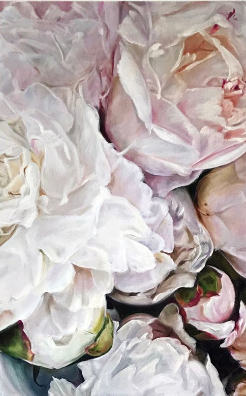 Delicate painting with peonies 90 * 60 cm by Ivlieva Irina by Irina Ivlieva