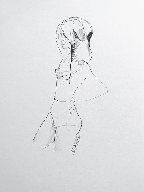 Untitled pencil nude 02 by Holly Sharpe