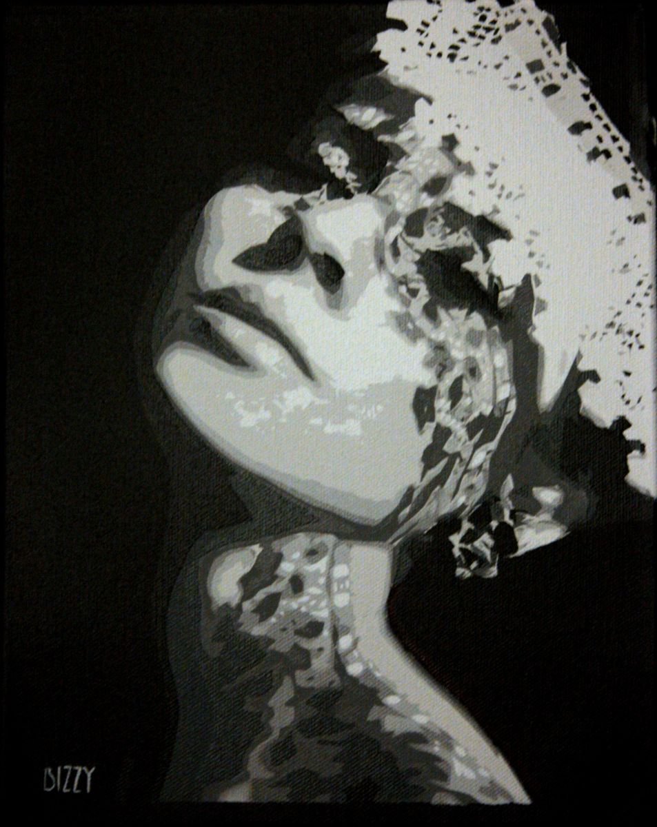 Photorealistic Portrait Painting By Bizzy, 8 X 10, Lace Lady, Original Artwork