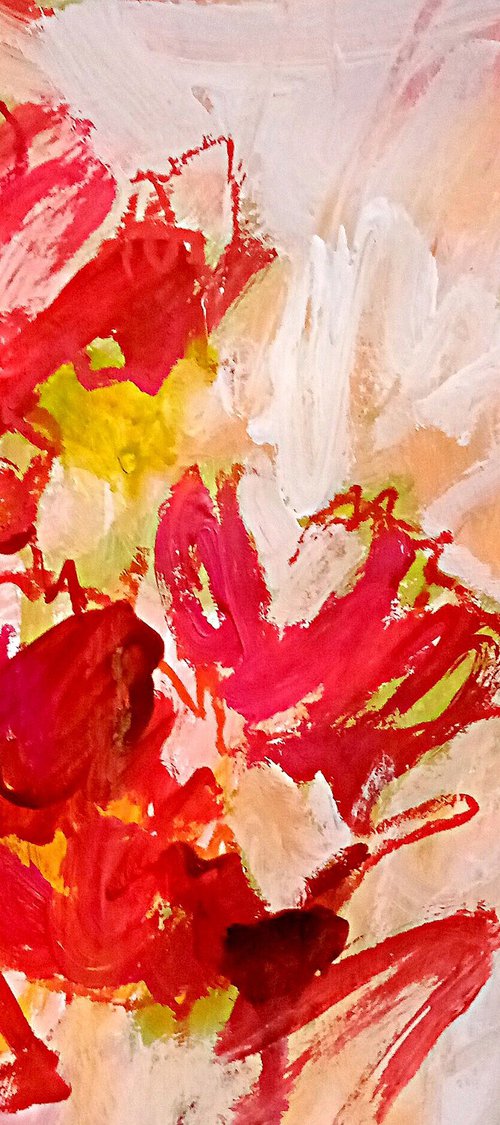 Abstract Red tulips#4/2022 by Valerie Lazareva