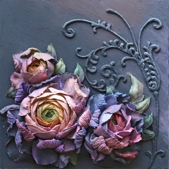 Ranunculus * sculpture painting * flowers Painting by Evgenia Ermilova