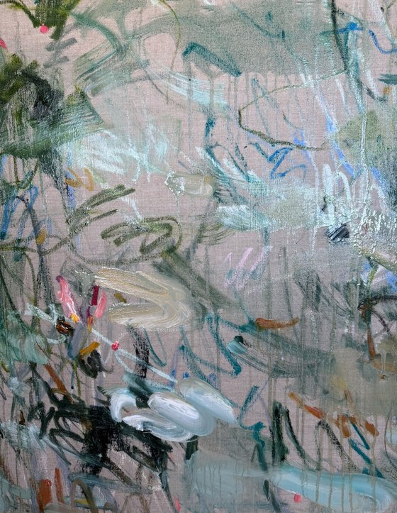 Summer pond. Water lilies