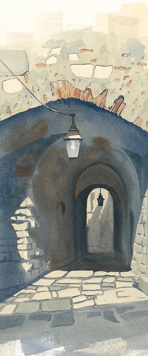Stone labyrint in Dubrovnik by Eleanor Mill