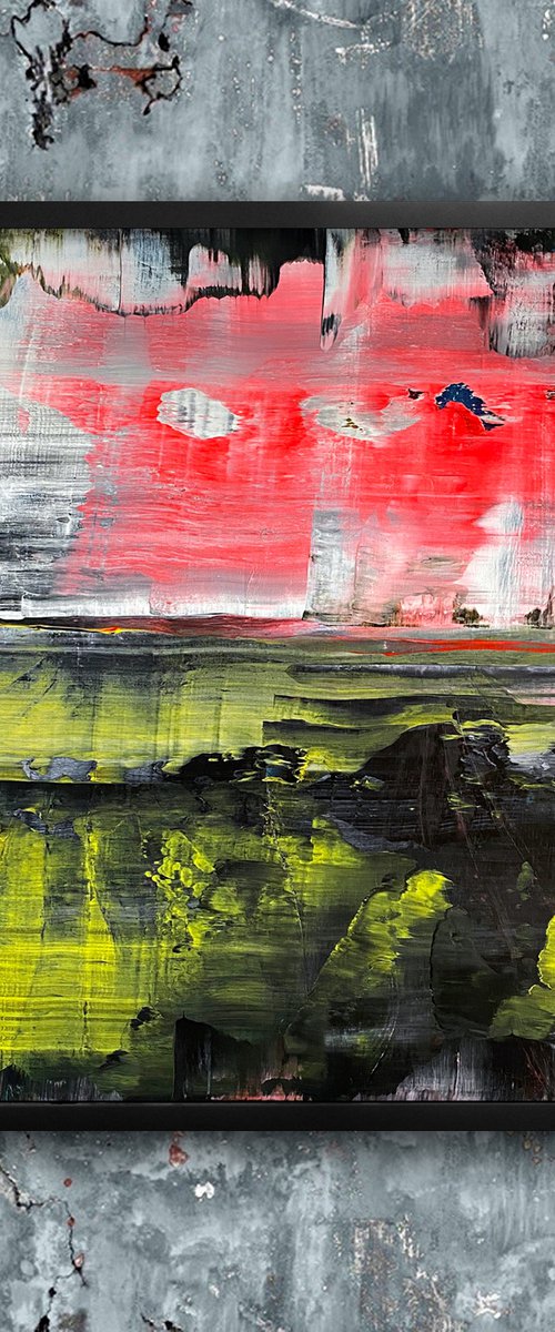 "Are You Ready For This?" - Original PMS Large Abstract Acrylic Painting On Wood, Framed - 26" x 26" by Preston M. Smith (PMS)