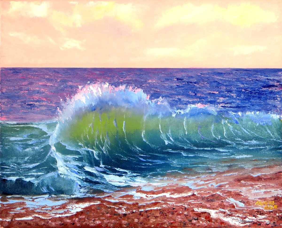 Oceanic Surge: The Emerald Crest (2014) By Lumina Studio, 20 X 16, Artwork For Sale On Artfinder