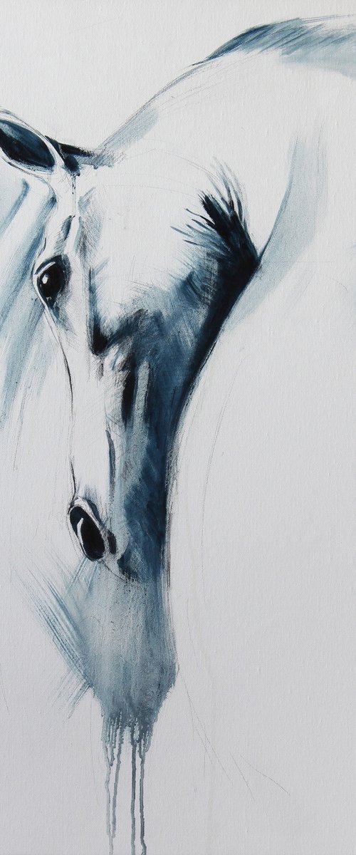 teal horse II by Marie Madej