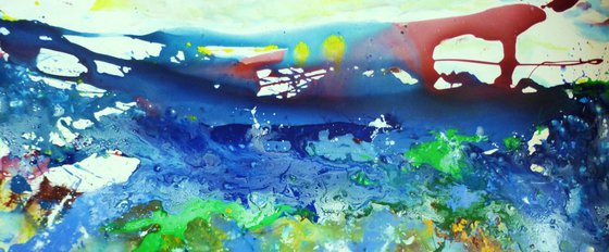 Abstract seascape. Duality.  70x160cm