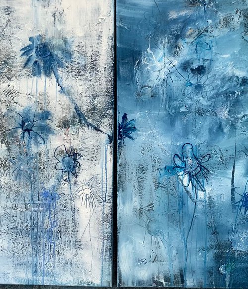 Blue and white by Hennie Van de Lande