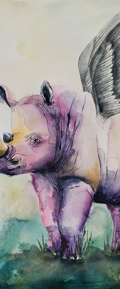 Pink Rhino by Evgenia Smirnova