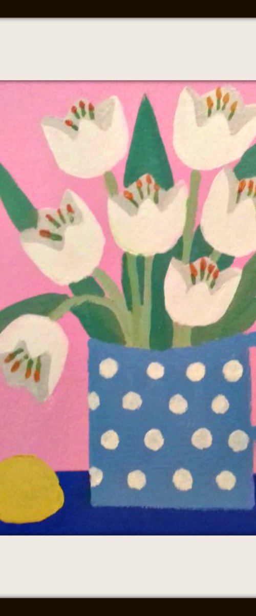 Tulips and a Lemon by Jan Rippingham