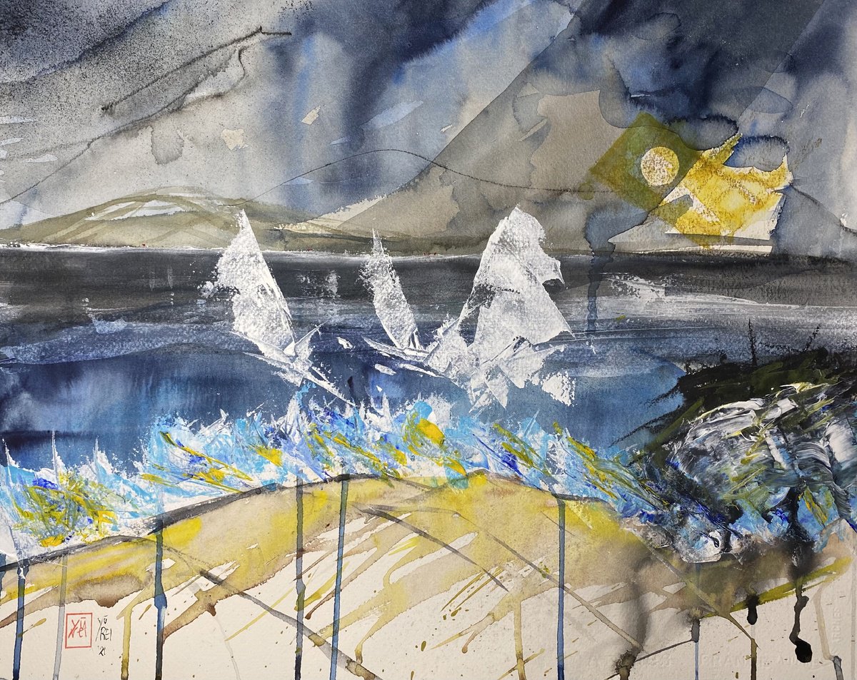 Abstract Watercolour , Scilla E Cariddi By YS?rei, 20 X 16, Artwork For Sale On Artfinder