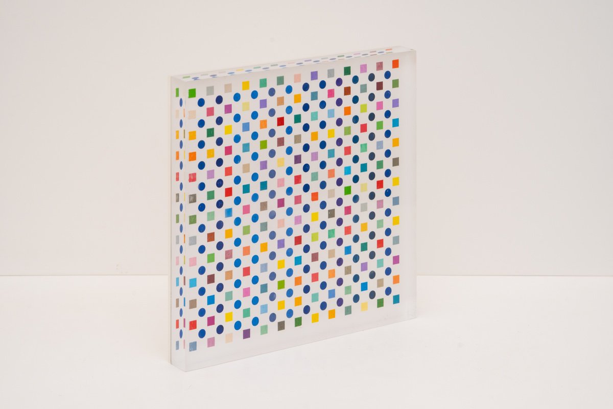 Abstract Sculpture By George Tilelis, 10 X 10, Polka Geometric, Original Artwork