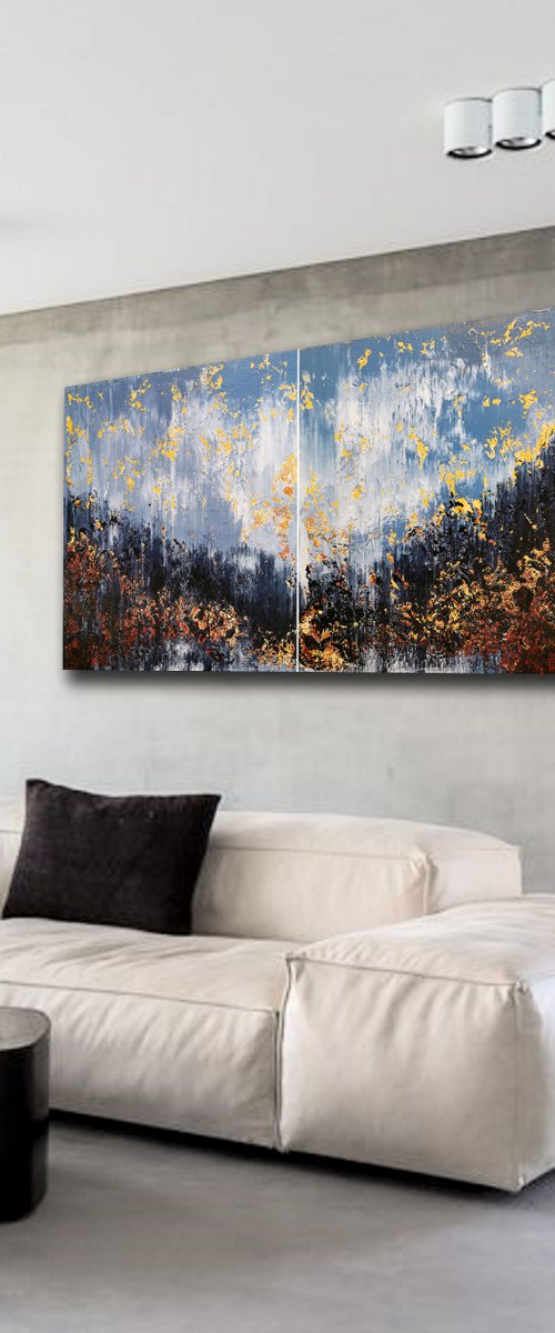 200x100cm. / abstract painting / Abstract 1205 by Alex Senchenko