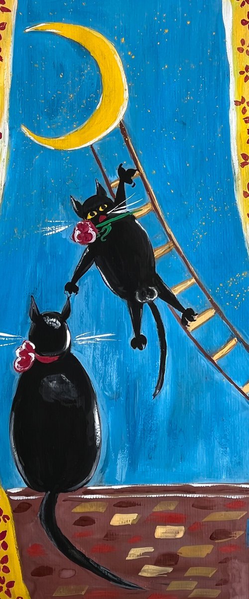 Romantic Cat by Halyna Kirichenko