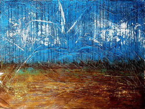 Brown ground (n.223) - abstract landscape - 80 x 60 x 2,50 cm - ready to hang - acrylic painting on stretched canvas by Alessio Mazzarulli