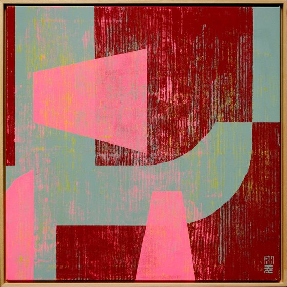 Fractured fallen pink red