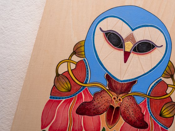 Botanical Series: Orchid Owl Painting