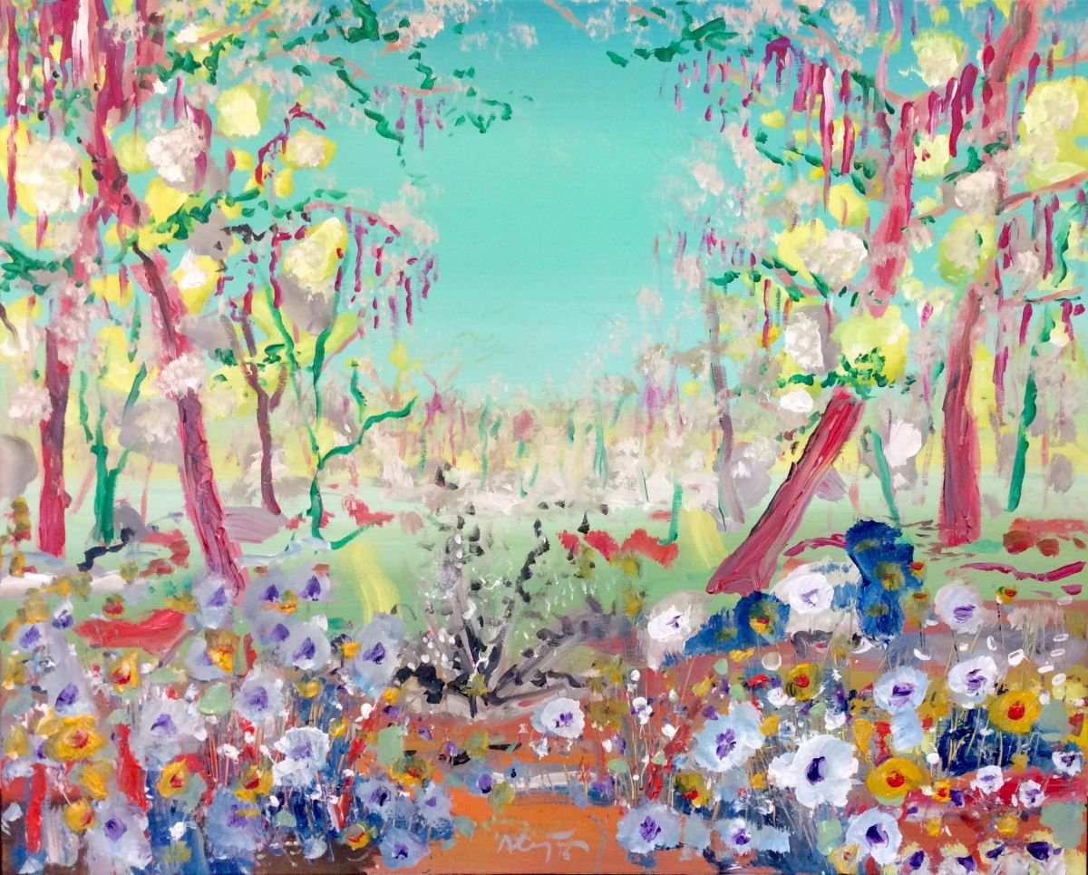 Flowers In The Forest By Alejos, 39 X 32, Artwork For Sale On Artfinder