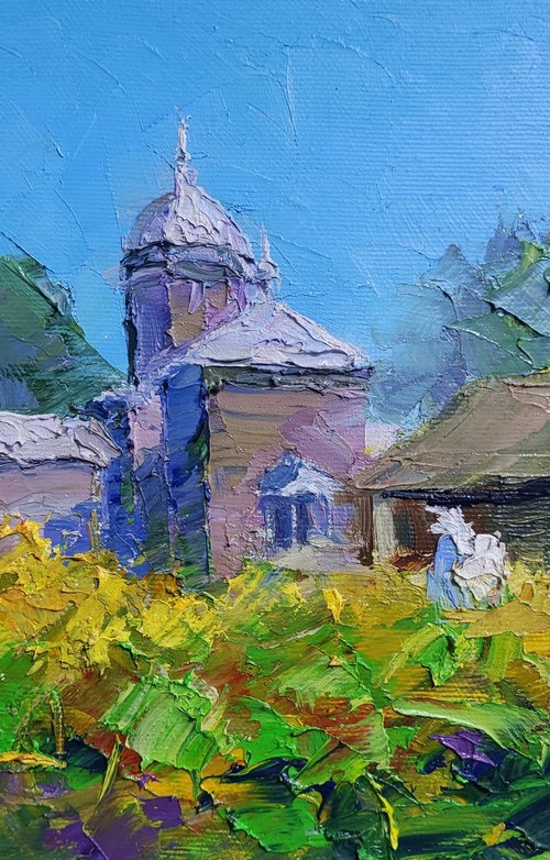 Village Church on a Clear Day by Boris Serdyuk