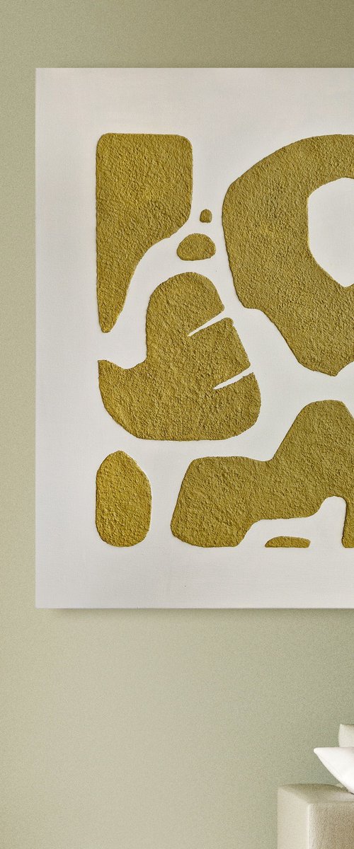 "Bay 6" Tan textured abstract art by Marine
