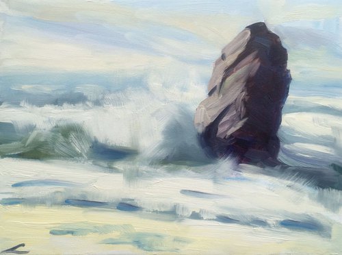 Rock and waves by Elena Sokolova