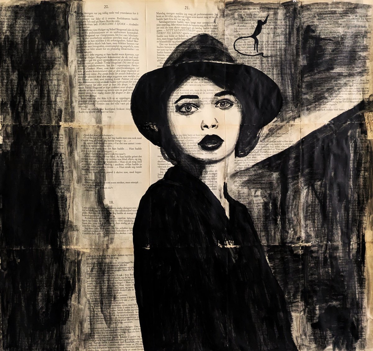 Urban And Pop Portrait Acrylic Painting By Valera Hrishanin, 24 X 24", Girl From Retro New York #5, Original Artwork