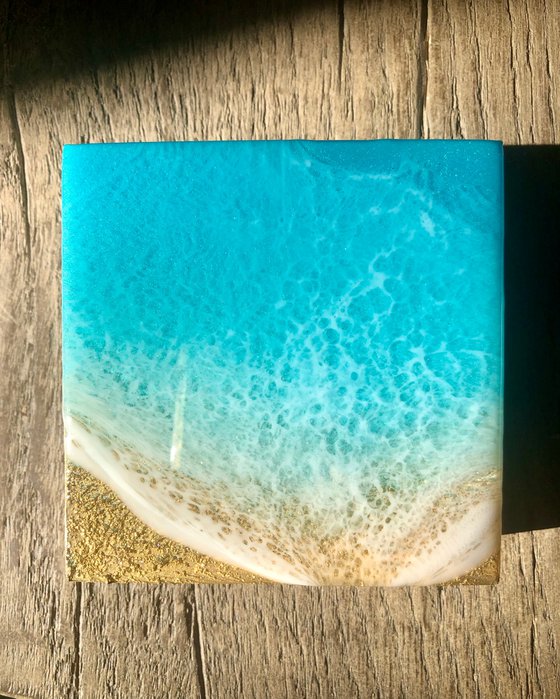 Teal Waves #15 miniature ocean
