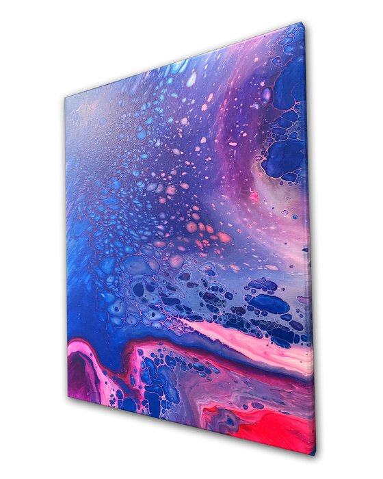 "Sharing A Dream" - FREE USA SHIPPING - Original PMS Abstract Diptych Fluid Acrylic Paintings On Canvas - 32" x 20"