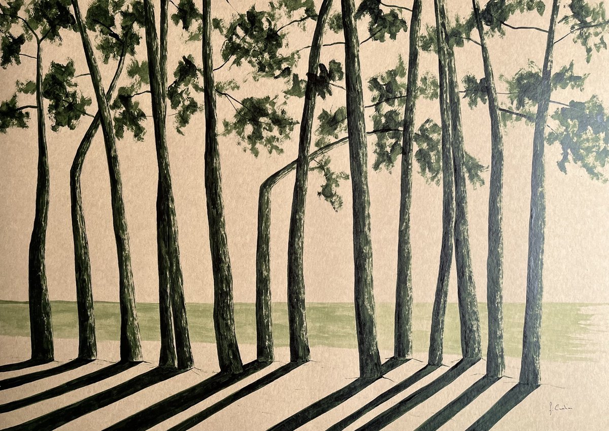 Landscape Painting By Cadiou Frederic, 28 X 20, Cap Coz Avenue, Original Artwork