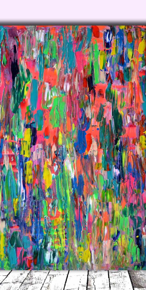 Gypsy skirt - XL Large Modern Abstract Big Painting - Ready to Hang, Office, Hotel and Restaurant Wall Decoration by Soos Tiberiu