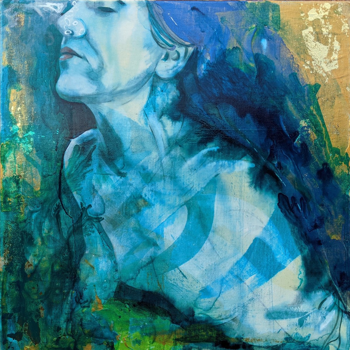 Expressive Landscape Painting By Dianne Bowell, 20 X 20, Beautiful Mute, From The Original Little Mermaid Story, Artfinder