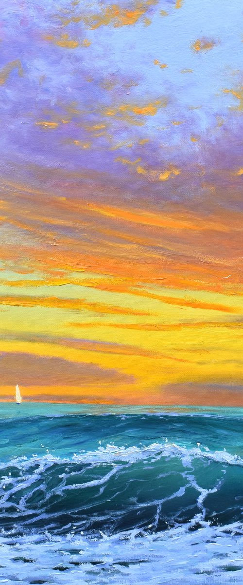 Sunset Over the Ocean by Yulia Nikonova