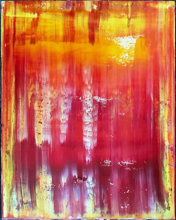 "Hellfire" - FREE USA SHIPPING - Original PMS Abstract Oil Painting On Canvas - 16" x 20"