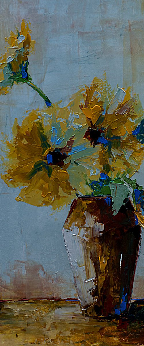 Still life painting with sunflowers by Marinko Šaric