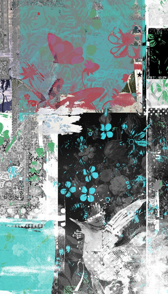 Botanical Painting By Teis Albers, 20 X 39", Spectre, Original Artwork