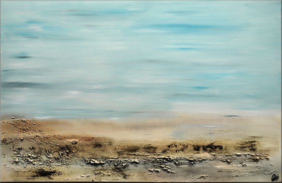 Loneliness  - Abstract Art - Acrylic Painting - Canvas Art - Framed Painting - Abstract Sea Painting - Ready to Hang