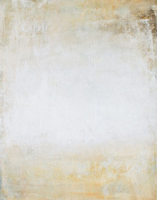 Soft Horizon Minimal white abstract by Don Bishop