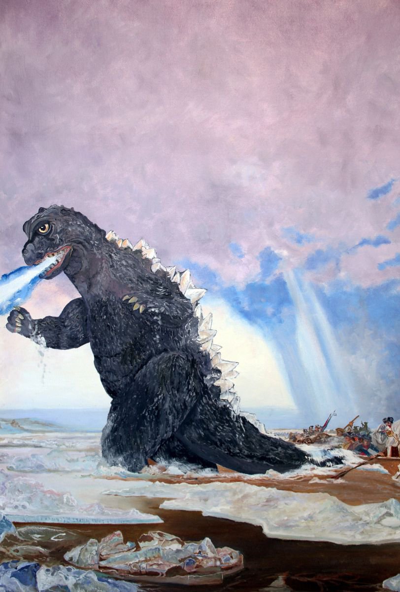 Godzilla Crossing the Delaware by Ken Vrana