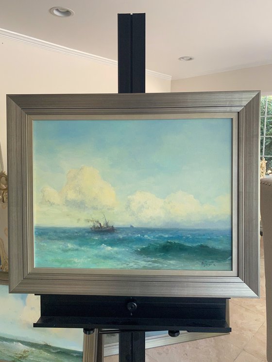 Ocean, Original oil Painting, Handmade artwork, Signed, One of a Kind