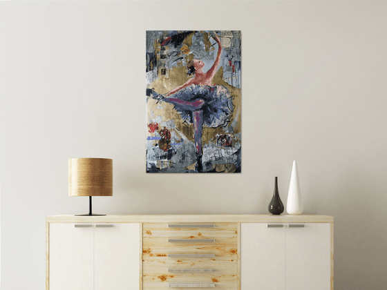 Sense of Time - Ballerina painting on canvas