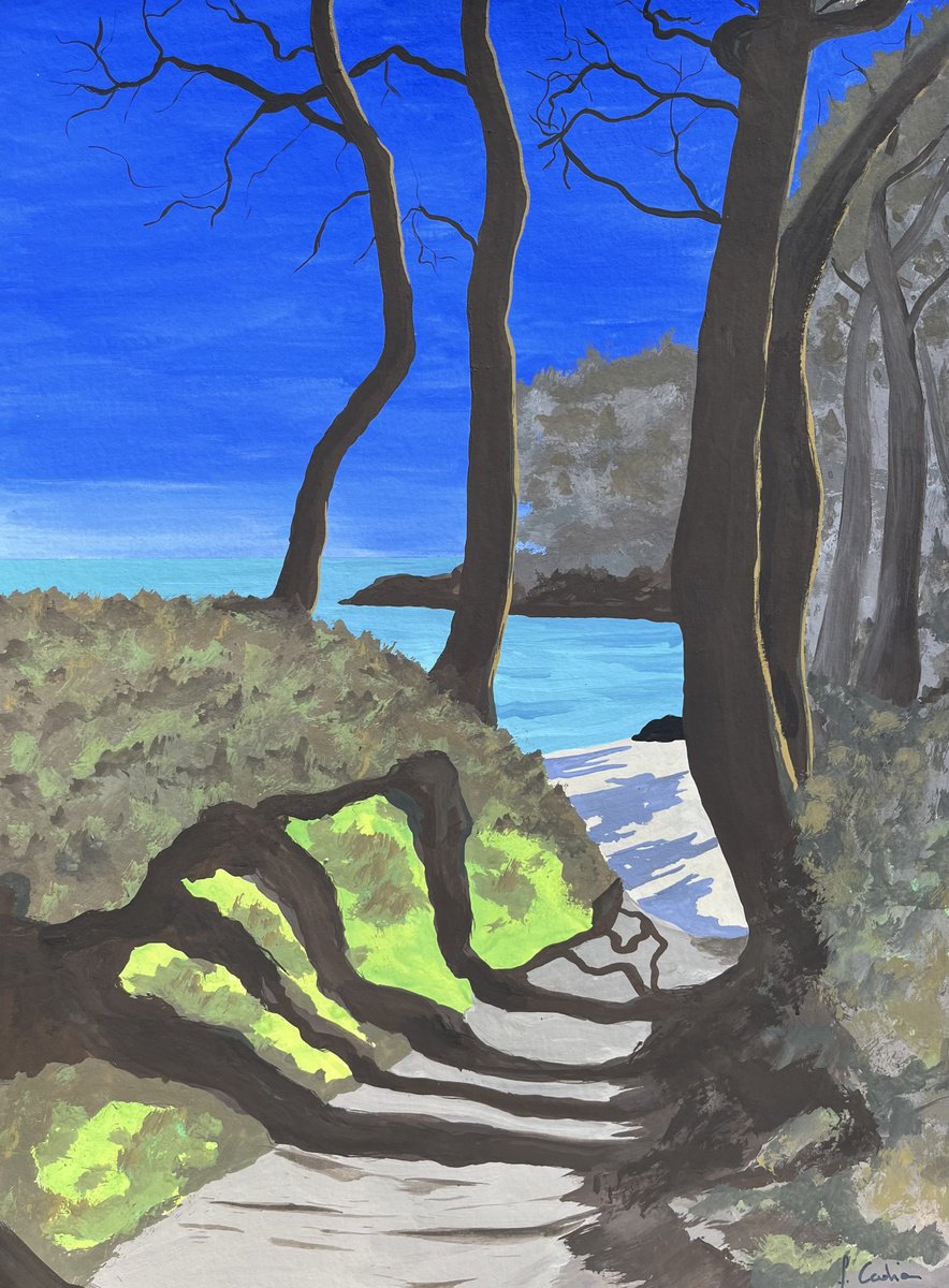 Painting , Lantecoste Beach By Cadiou Frederic, 13 X 17, Artwork For Sale On Artfinder