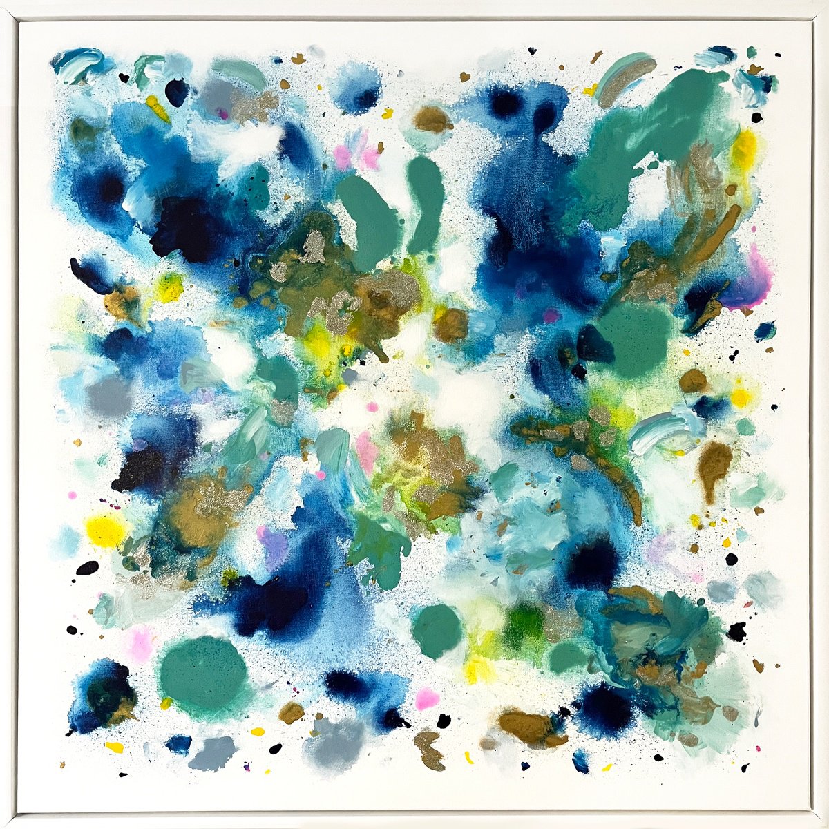 Organic Abstract Painting By Corinne Natel, 42 X 42, Superluminal #66, Original Artwork