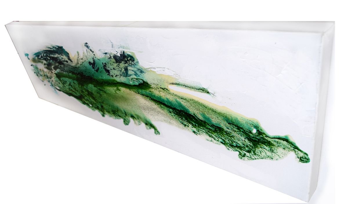 Blue Green Nature / Abstract 96 cm x 30 cm by Anna Sidi-Yacoub