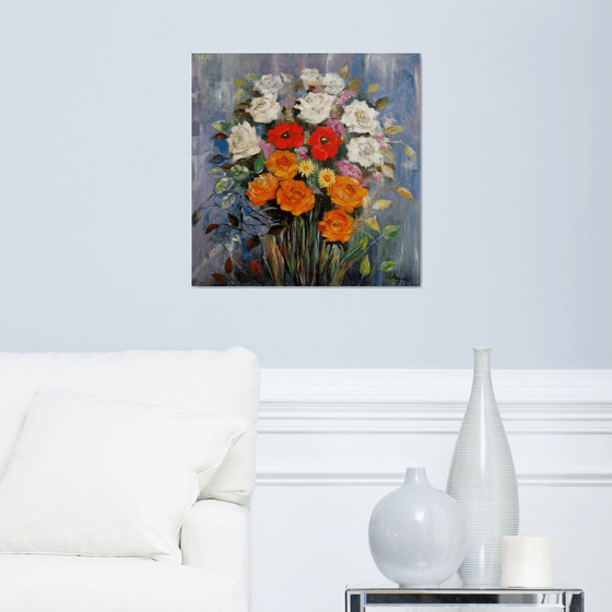 Bouquet - flowers - original painting