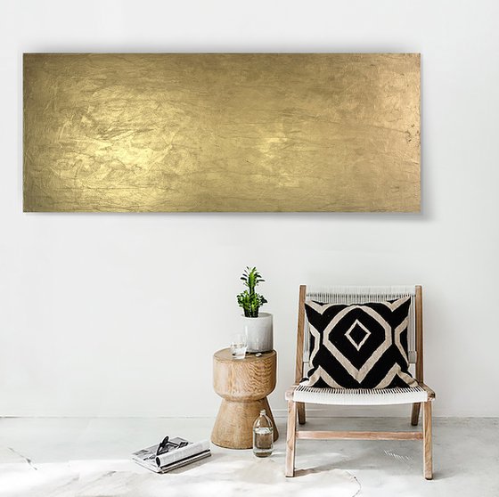 Eternal Wisdom Two - 61 x 152 cm - metallic gold paint on canvas