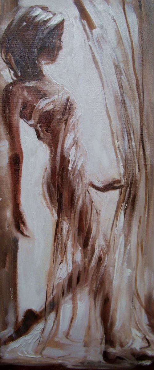 " WAITING FOR YOU ... " - original oil painting on canvas, gift by Monika Luniak