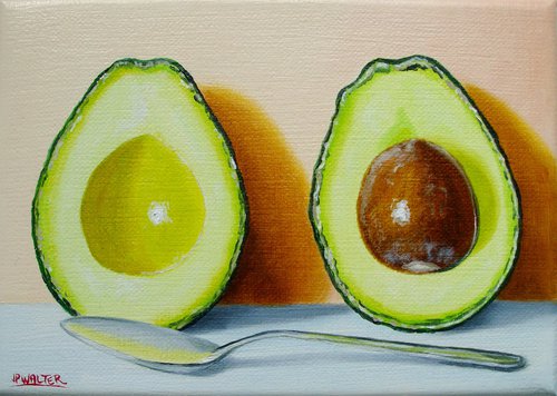 Spoon and avocado by Jean-Pierre Walter