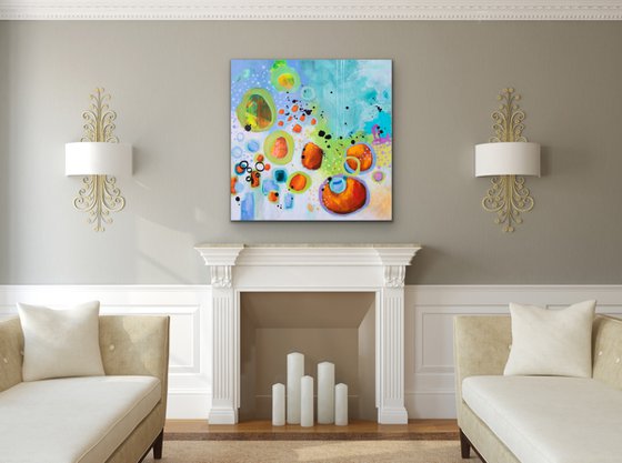 La joie est contagieuse - Original bold abstract on canvas - Ready to hang