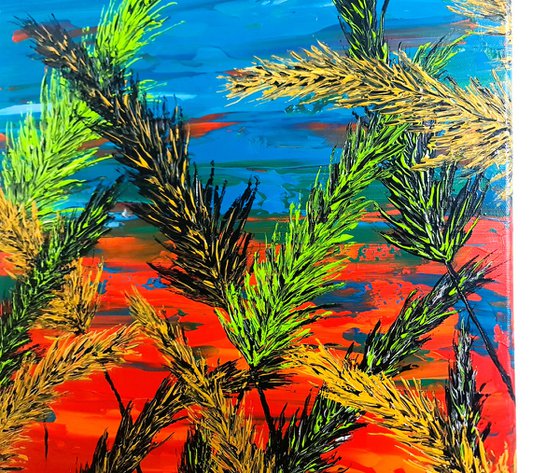 Grass And Turquoise Sky