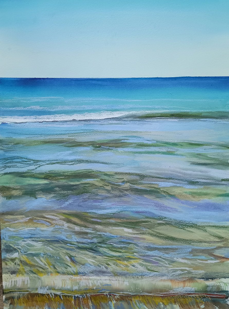 Impressionistic Landscape Watercolour By Marina Del Pozo, 18 X 24", Marina#9, Original Artwork